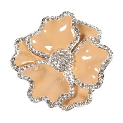 Caramel Flower Napkin Ring with Crystal Border