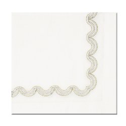 Gold and Silver Wave Embroidered Napkin