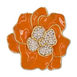 Orange Spring Flower Gold Plated Napkin Ring