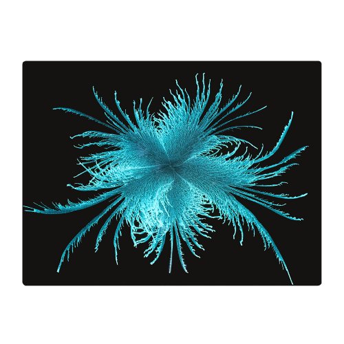 Peacock Blue Feather Rectangle Lacquer Placemat