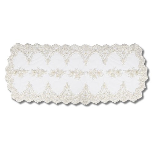 Lace and Pearl Embroidered Runner