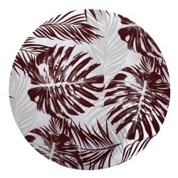 Deep Red Palm on Gold Round Lacquer Placemat