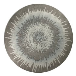 Silver Splash on Grey Round Lacquer Placemat