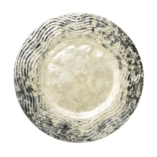 Silver Rimmed Shell Charger Plate