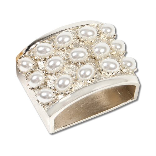 Silver Pearl Studded Napkin Ring