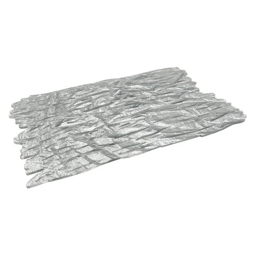 Silver Acrylic Crumpled Cut Out Rectangular Placemat