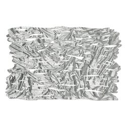 Silver Acrylic Crumpled Cut Out Rectangular Placemat