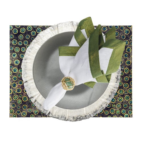 Silver Rimmed Pure Shell Round Placemat