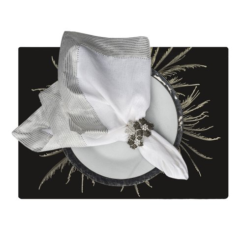 Silver Feather Rectangle Lacquer Placemat