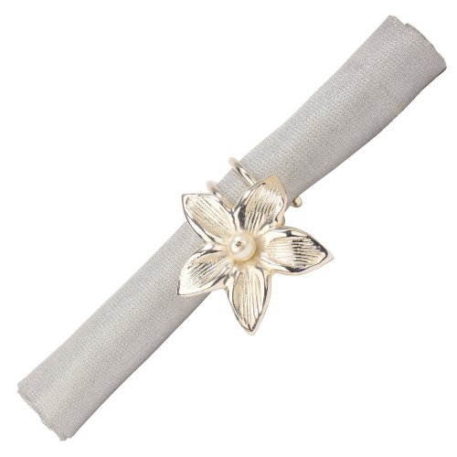 Silver Flower Vine Wrapped Napkin Ring