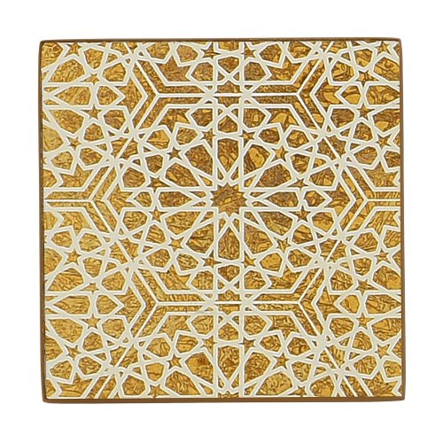 Gold Sparkle Mirror Coaster  (Set of 6 with Holder)