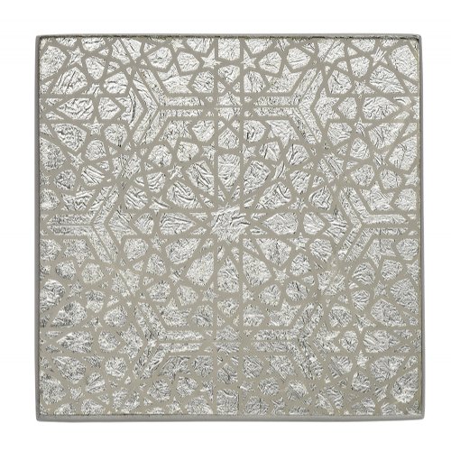 Silver Sparkle Mirror Coaster  (Set of 6 with Holder)