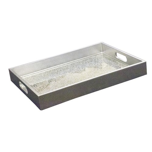 Sparkle silver Escape Glass Mirror Tray