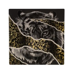 Black and Silver Tiger Square Placemat