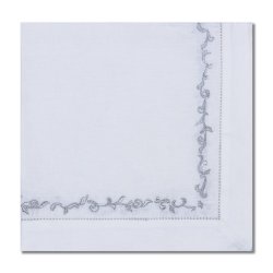 Silver Wave Embroidered Napkin