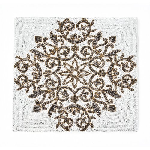 White Flower Square Placemat