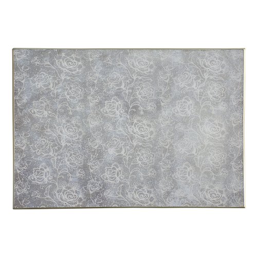 White Lace Design Mirror Glass Placemat