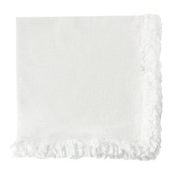 White Romantic Napkin Linen with volumed Lace Border 